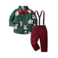 new product kidslong sleevesshirt overalls christmas printingsuit boyssuit first birthday dress