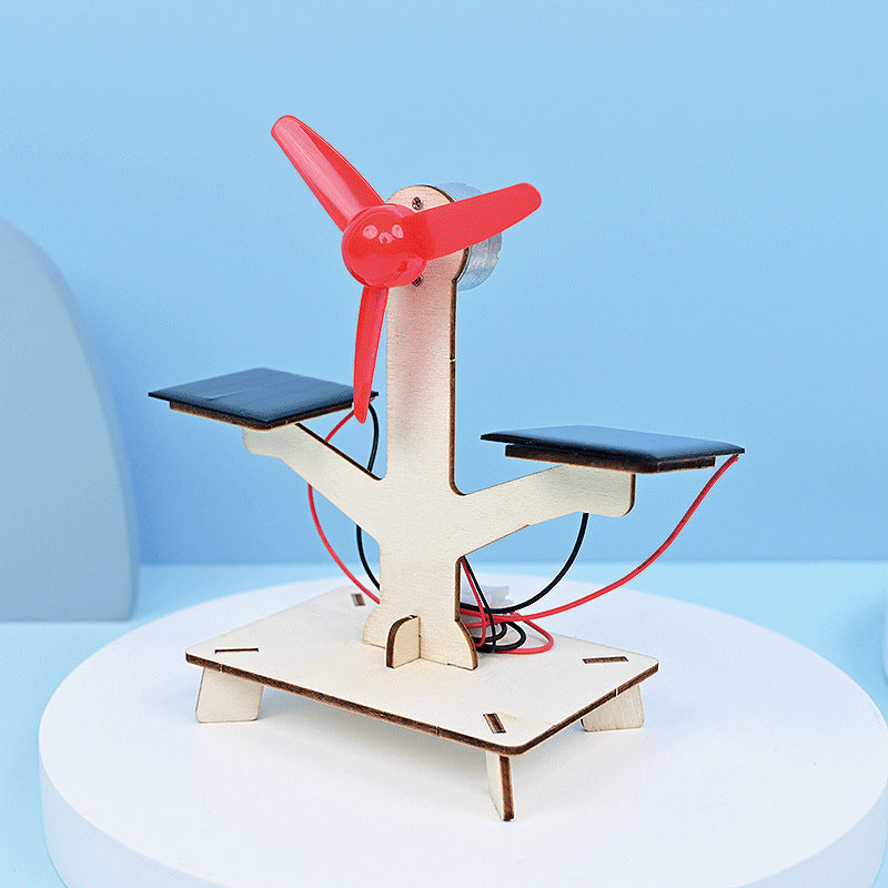 Solar electric fan children's technology production gizmo primary school students educational science small experiment teaching aids material package