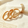 Trendy bohemian sparkling bangle with high-end luxury leaf charm – perfect as a bridal gift