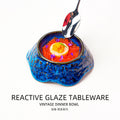 Creative kiln-turned-blue ceramic tableware ceramic bowl restaurant hotel dessert bowl salad bowl good-looking rice bowl