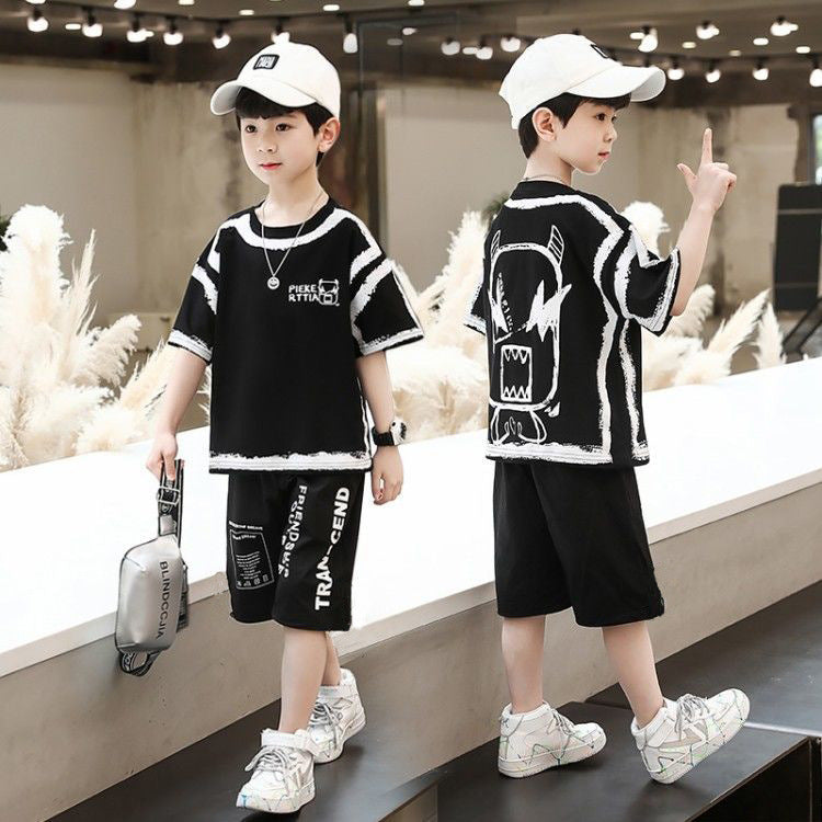 Boys' short-sleeve t-shirt - summer  new collection - kids' summer apparel - trendy street style - boys' t-shirt