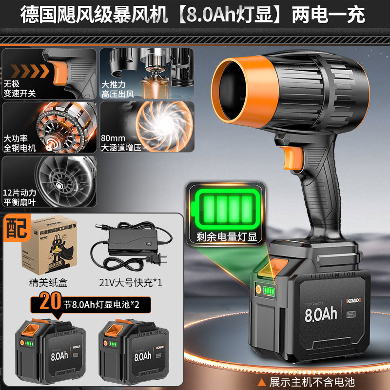 High-power industrial-grade blower with turbine fan – powerful air blower for dust, leaves, and snow removal (lithium battery powered)