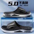 Men's summer sports slippers: new trendy outdoor beach, home, and bath thick-soled one-strap sandals