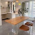 Acrylic solid wood suspended dining table and chair small apartment log style living room desk computer table rectangular dining table