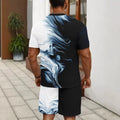 men's short-sleeve and shorts set, casual sportswear set, 3d printed cross-border hot seller, dropshipping available