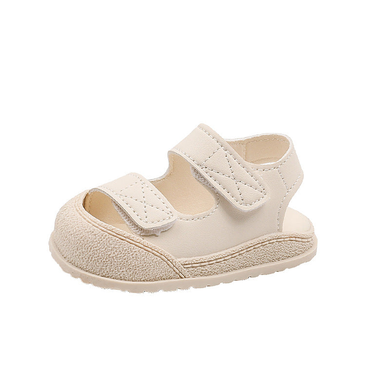 Summer baby shoes - minimalist closed-toe sandals for girls, first walker shoes, soft-soled beach shoes for boys, ages 1-3