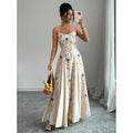 cross-border e-commerce european and american summer new fashion printed women's slim-fit camisole dress