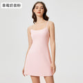 Sexy backless cami dress - women's nude feel lined a-line fit - perfect for fitness, yoga, and tennis - d25027