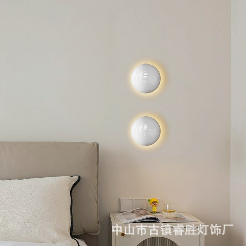 Wall lamp Bedroom bedside lamp Living room background wall lamp Modern simple round creative personality Aisle corridor wall lamp