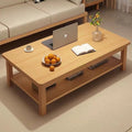Double-layer coffee table, home living room, rectangular dining table, small apartment tea table, rental house, office reception tea table