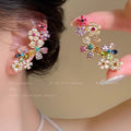 Dopamine colorful diamond flower earrings-e7020 flower