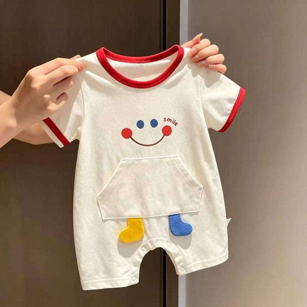 Summer baby romper newborn cartoon outfit bodysuit unisex infant cute short sleeve going out clothes summer