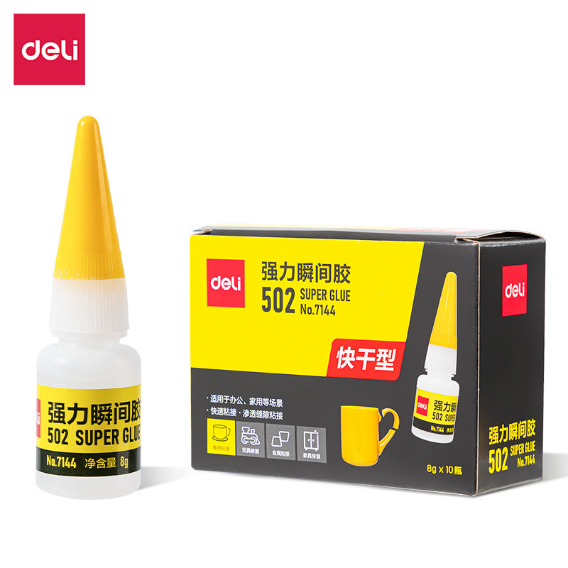 Deli 7144 Superglue Superglue 8g Quick Drying Glue 502 Glue Strong stickiness Ceramic glass Metal