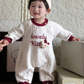 Cartoon spring/autumn new baby cute romper, letter print long-sleeve crawling suit for baby boys and girls, stylish infant outfit