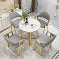 Nordic light luxury negotiation table and chair set - modern minimalist coffee shop/milk tea shop small round table for sales centers and casual reception areas