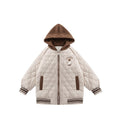 Girls' cotton-padded jacket, new  collection, autumn/winter outerwear for mid-to-large children, fleece-lined and extra thick, stylish and trendy, warm top for girls