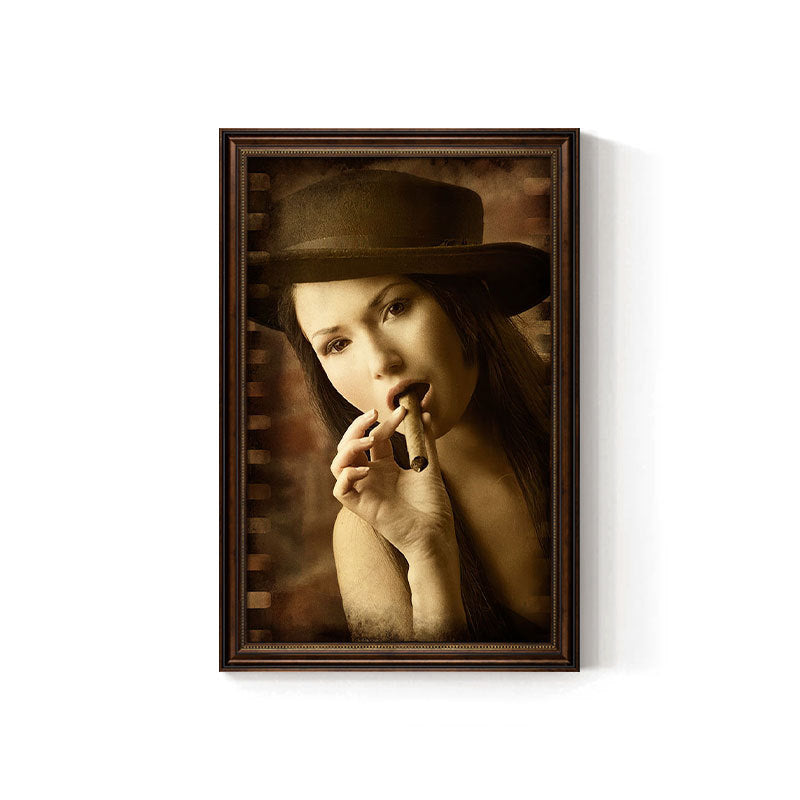 Cigar bar hanging painting American retro beautiful woman bar KTV box wall decoration painting industrial style tobacco and alcohol shop mural
