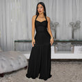 C7656 cross-border   fashion women's elegant solid color bodycon slit dress