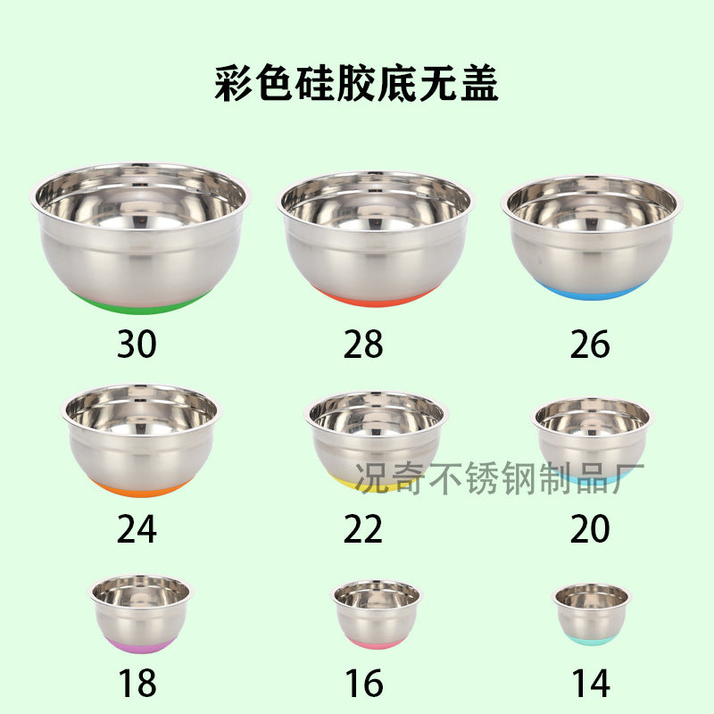 stainless steel salad bowl suit egg beater mixing bowl salad bowl mother cover with planer salad bowl