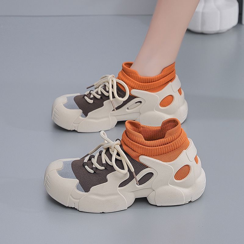 2025 new versatile trendy casual sports running shoes - soft flat sole, non-slip, flyknit sock style, breathable mesh women's shoes