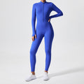 long-sleeve outdoor sports bodysuit gym outfit zipper training tight butt-lifting sports jumpsuit yoga suit