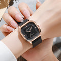 New silicone strap fashion rose gold watch for women, student style, middle and high school students, square quartz men's watch - wholesale