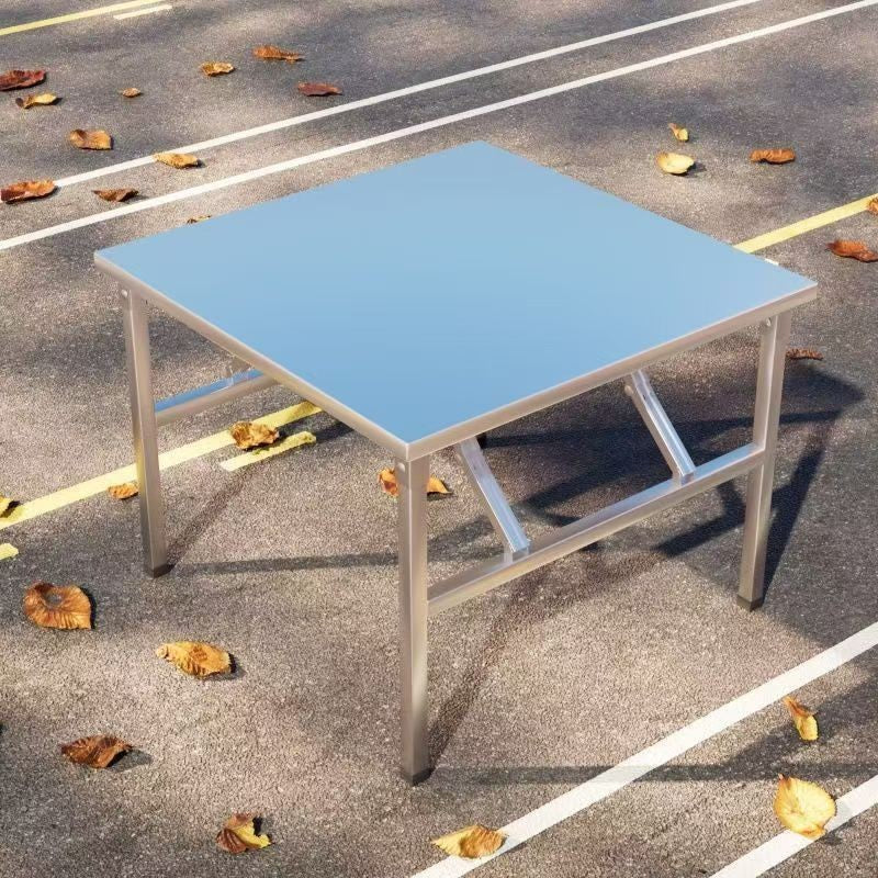 Stainless steel folding table - portable, collapsible camping, picnic, bbq table - street vendor night market - no assembly required - small square table