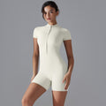 New arrival: seamless, barely-there feel, high-neck yoga bodysuit with half-zip – quick-dry, one-piece activewear for running and fitness