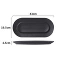 Nordic creative electroplated embossed dinnerware ceramic long plate sushi plate western pastry dessert oval serving tray