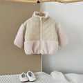 fall/winter new collection: kids' lambswool patchwork padded jacket - thickened warm outerwear for boys and girls, korean style stand collar with zipper closure