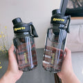 minimalist sports water bottle - portable outdoor water bottle for men and women, high-value fitness tumbler with tea infuser, plastic cup
