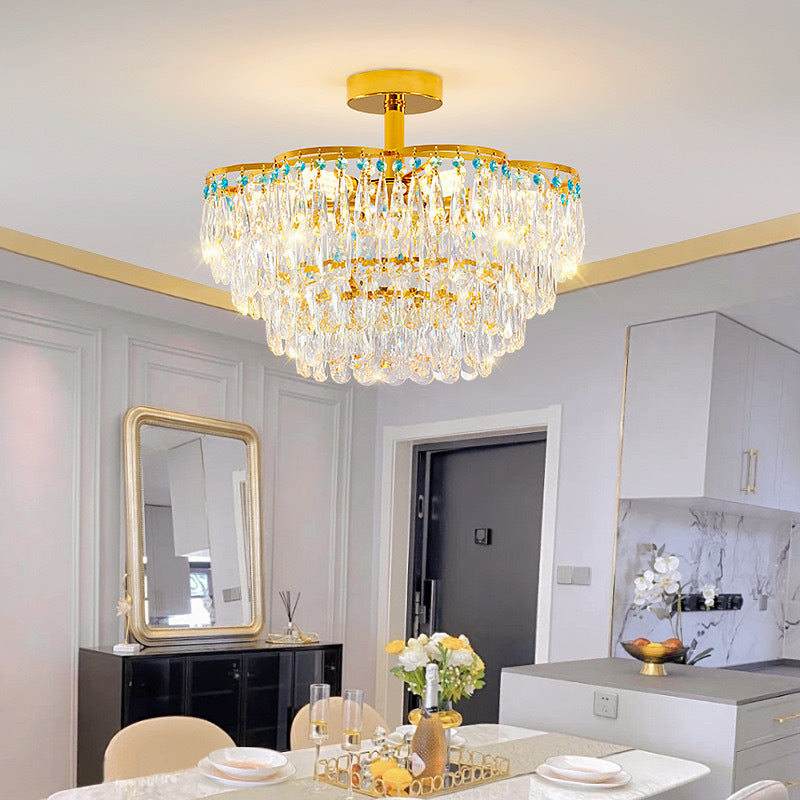 French light luxury bedroom chandelier living room lamp modern crystal lamp high-end luxury villa dining room lamp Zhongshan lighting