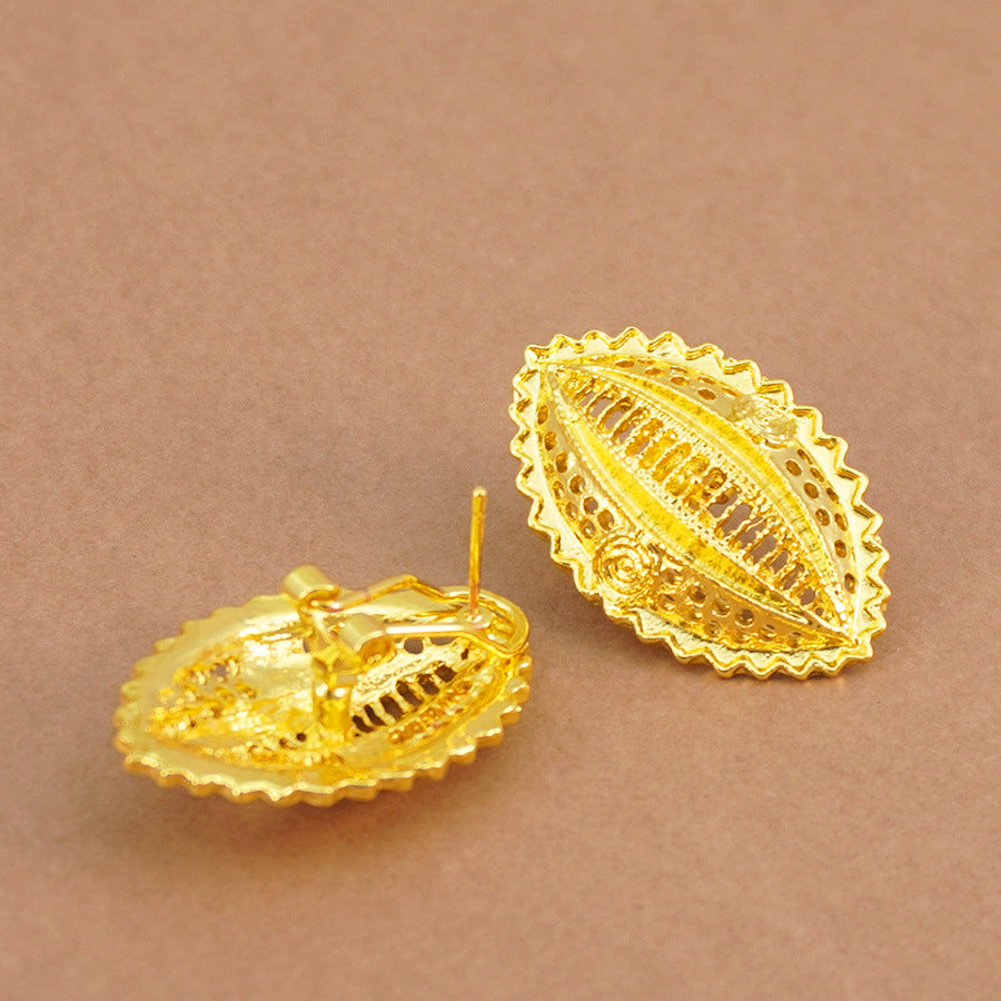 middle east ethiopian gold necklace/earrings/ring/bracelet, eye design 4-piece jewelry set