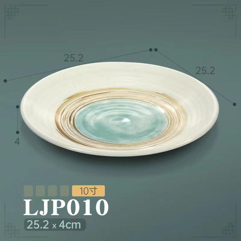 Melamine hot pot side dish plate beef plate imitation porcelain sushi plate korean style barbecue dish plate palace style hotel bowl and dish suit