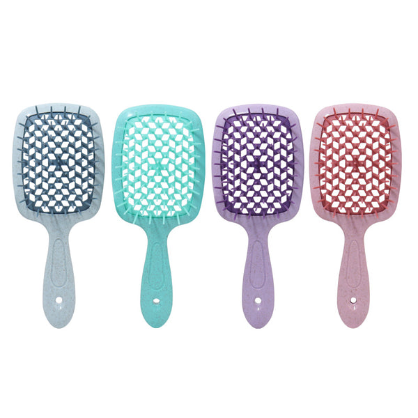 Cross-border wholesale grid comb wheat straw comb hollow comb large straight hair comb curling comb anti-knotting hairdressing comb