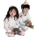 Kids autumn clothes and long trousersfall and winter comfortable velvet cotton baby intimatessuitthickenedheattech boys and girls pajamas cotton sweater