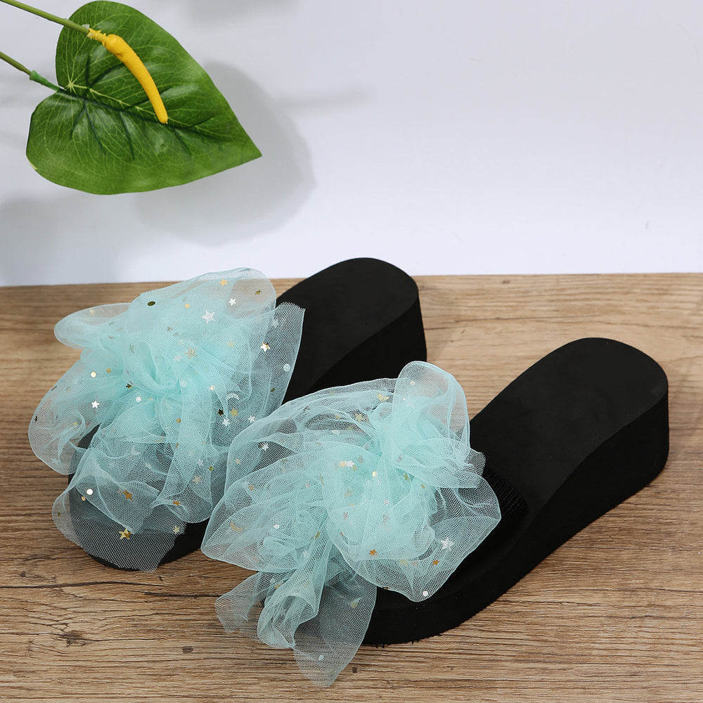 plus sizenew arrival sandals and slippers for women summer one-piece slippers with large flowers casualoutwear beach shoes for women flats slippers