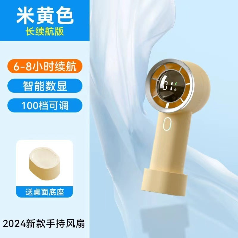 New high-speed usb mini fan - portable digital display, stepless speed control, powerful wind, long battery life - wholesale handheld fan