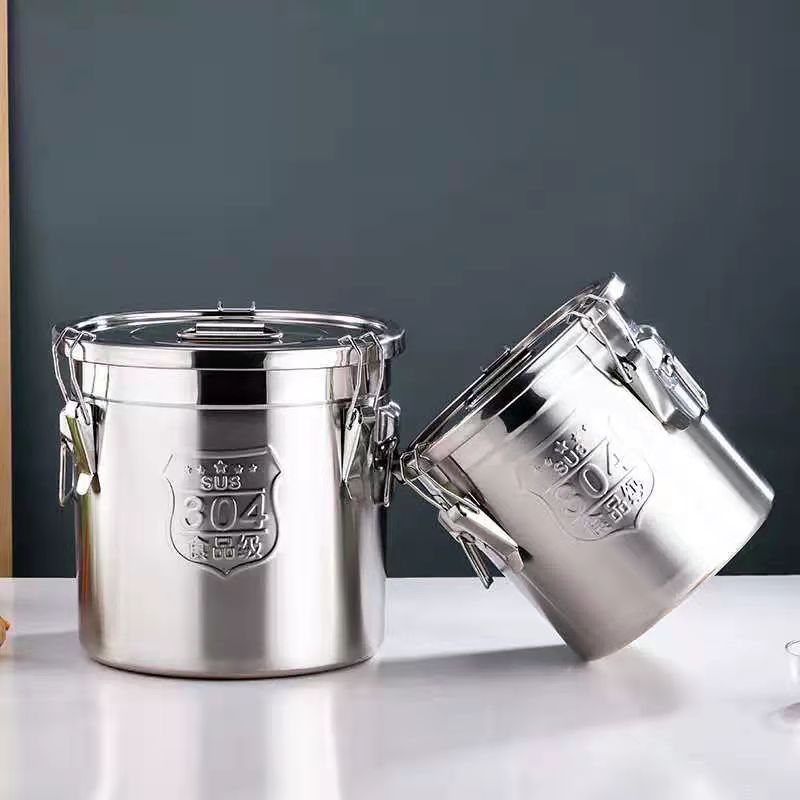 Stainless steel barrel, hotel 304 stainless steel sealed rice barrel Thickened large-capacity storage barrel Brewing barrel, sealed barrel