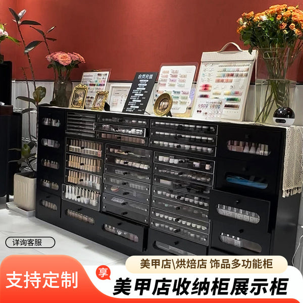 Nail art cabinet display cabinet Floor cabinet Solid wood counter Paint cabinet Storage cabinet Locker