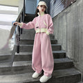 autumnew arrivalgirlsuitautum clothingchildrenk-style stand collar spring & falloutwearloose pantssuit