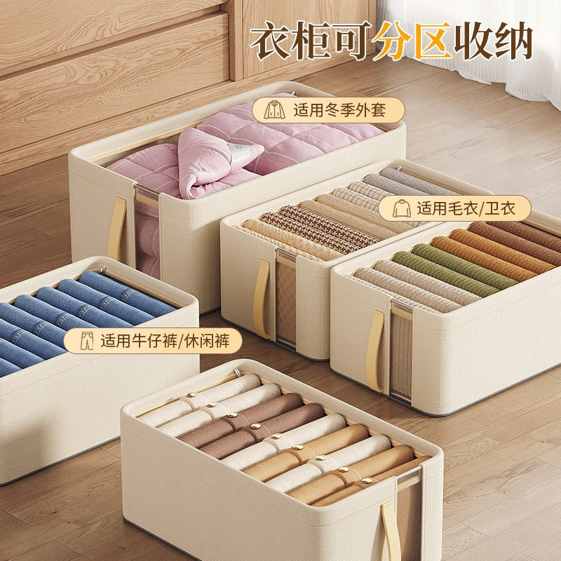 Oxford cloth mesh steel frame storage box, visual desktop storage box, household wardrobe storage, clothes storage box