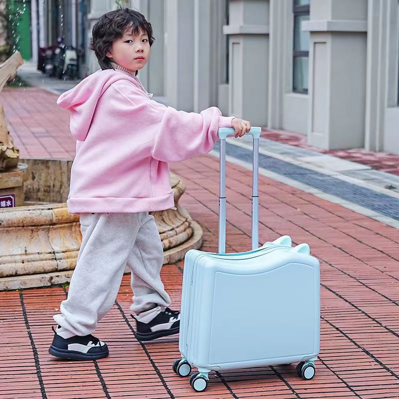 Children can sit suitcase 20 inch small box can board silent wheel universal wheel suitcase small and lightweight baby
