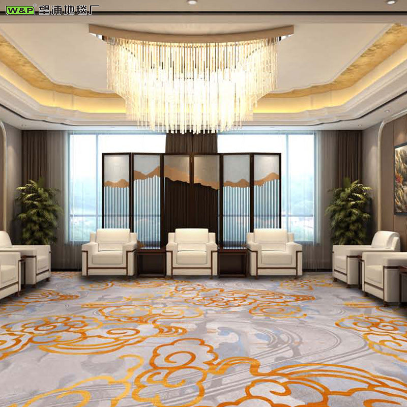 Vip meeting room reception area carpet, thickened nylon fire-retardant large area full coverage hotel stage conference hall carpet