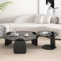 Tempered glass coffee table living room home round combination nordic popular style light luxury italian minimalist tea table small apartment