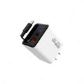 65w retractable gan digital display charger - fast charging adapter for apple, android phones, and tablets (multi-port)