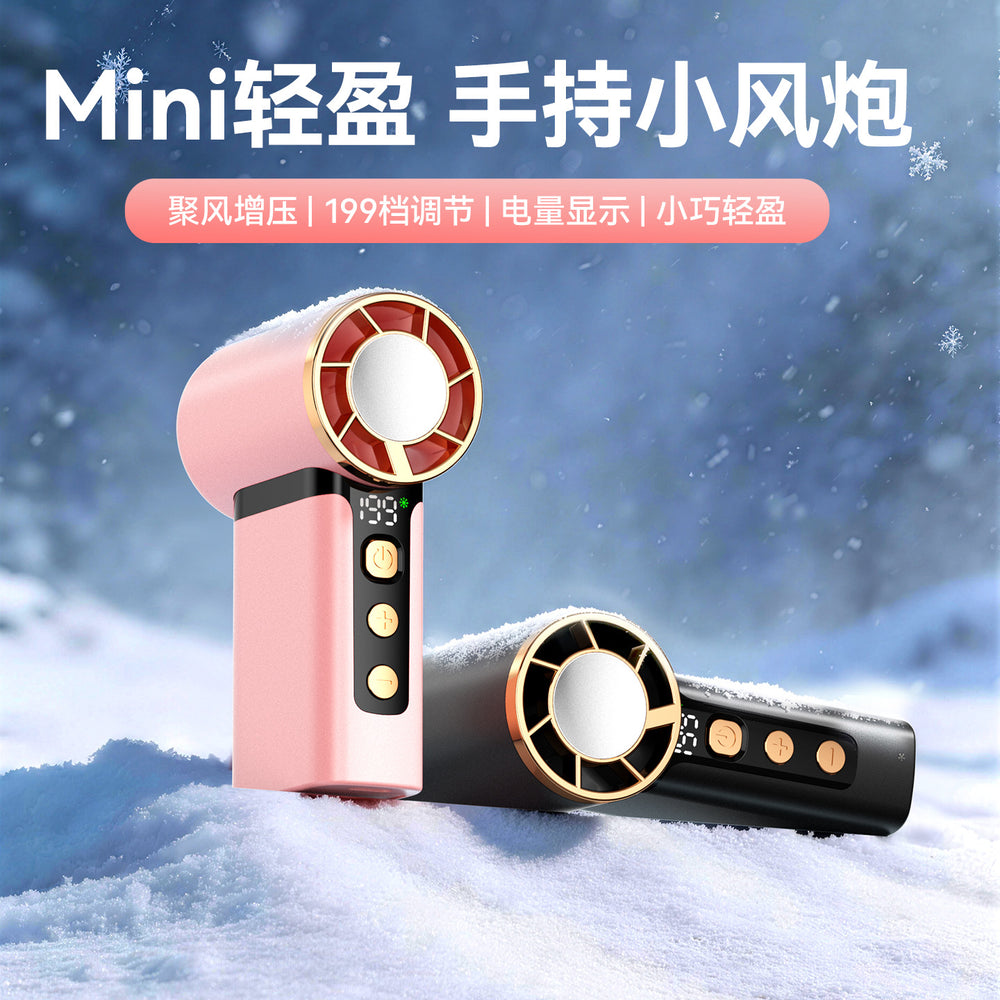 2026 new ice-cooling handheld fan - usb rechargeable mini outdoor portable digital display high-speed powerful fan