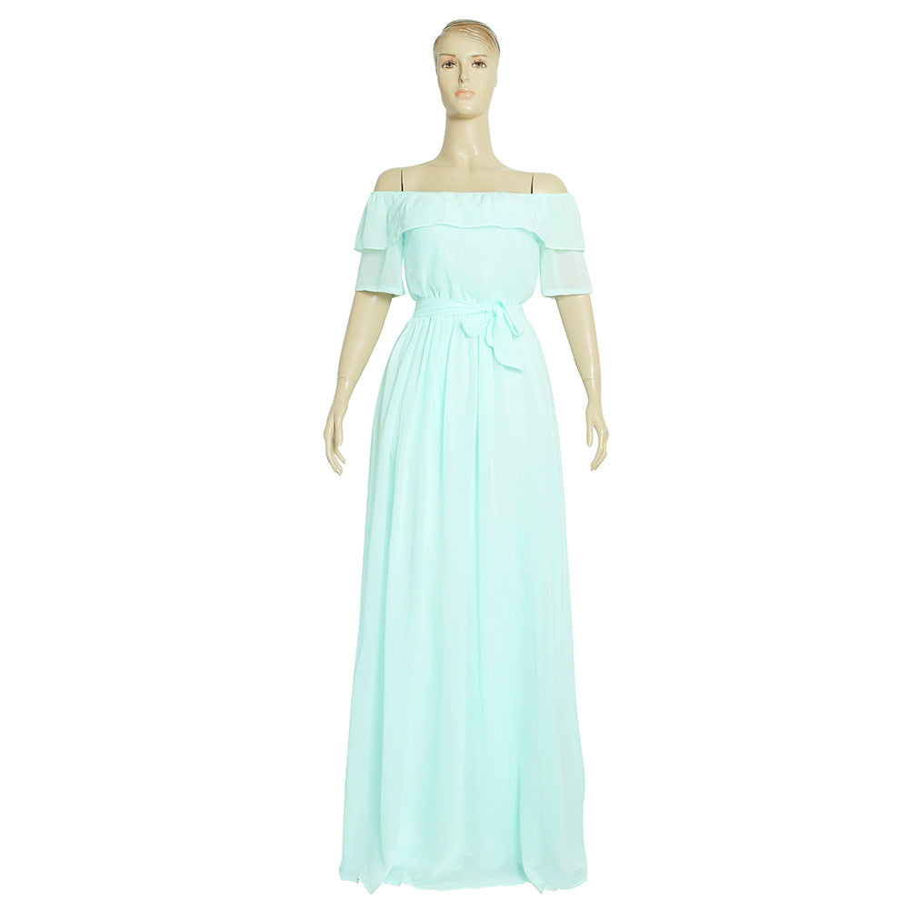 sourcing:  new african-style one-shoulder chiffon dress - plus size bridesmaid dress for