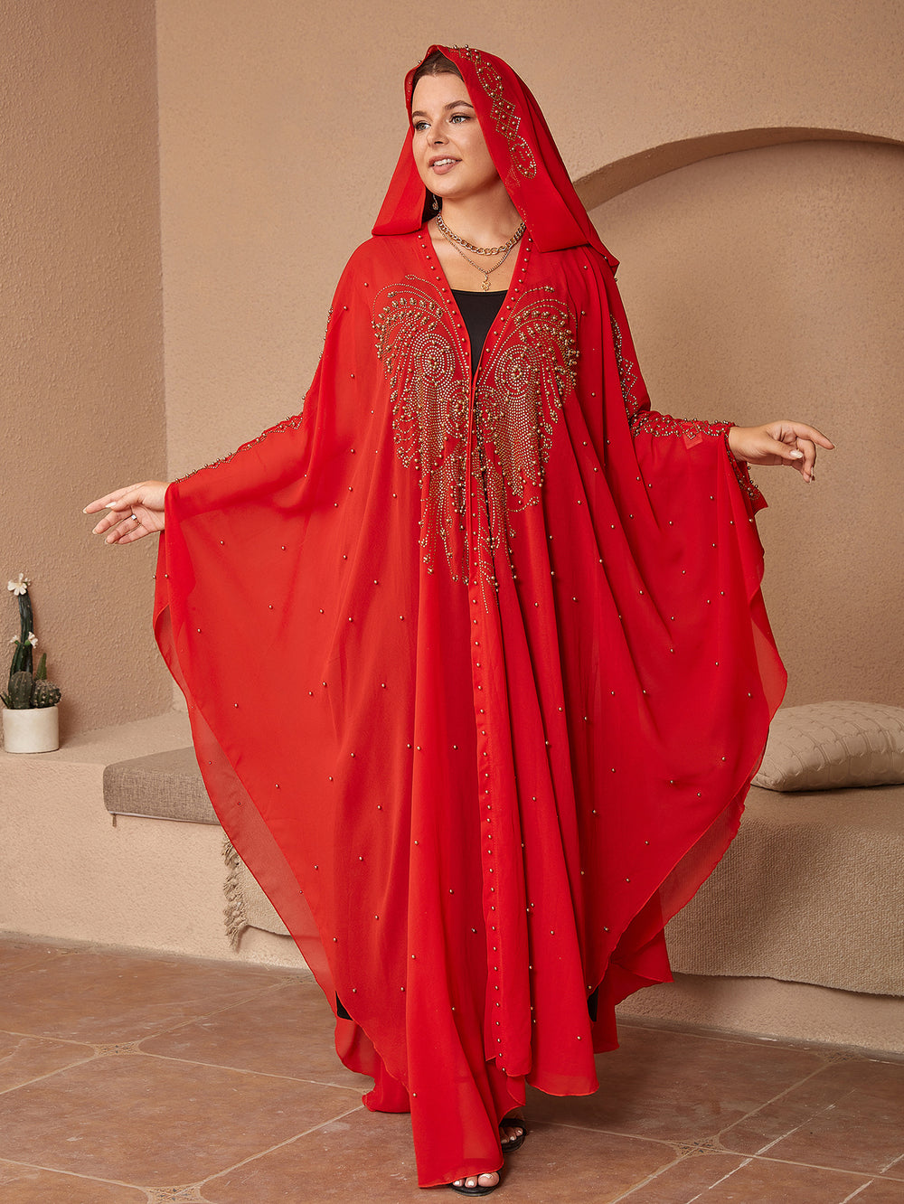fashion women's clothing style hot diamond beading high density chiffon loose cape shawl