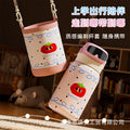 High-style stainless steel fingerprint-insulated tumbler, dopamine-boosting large capacity, with carrying strap and straw, portable sports water bottle for kids